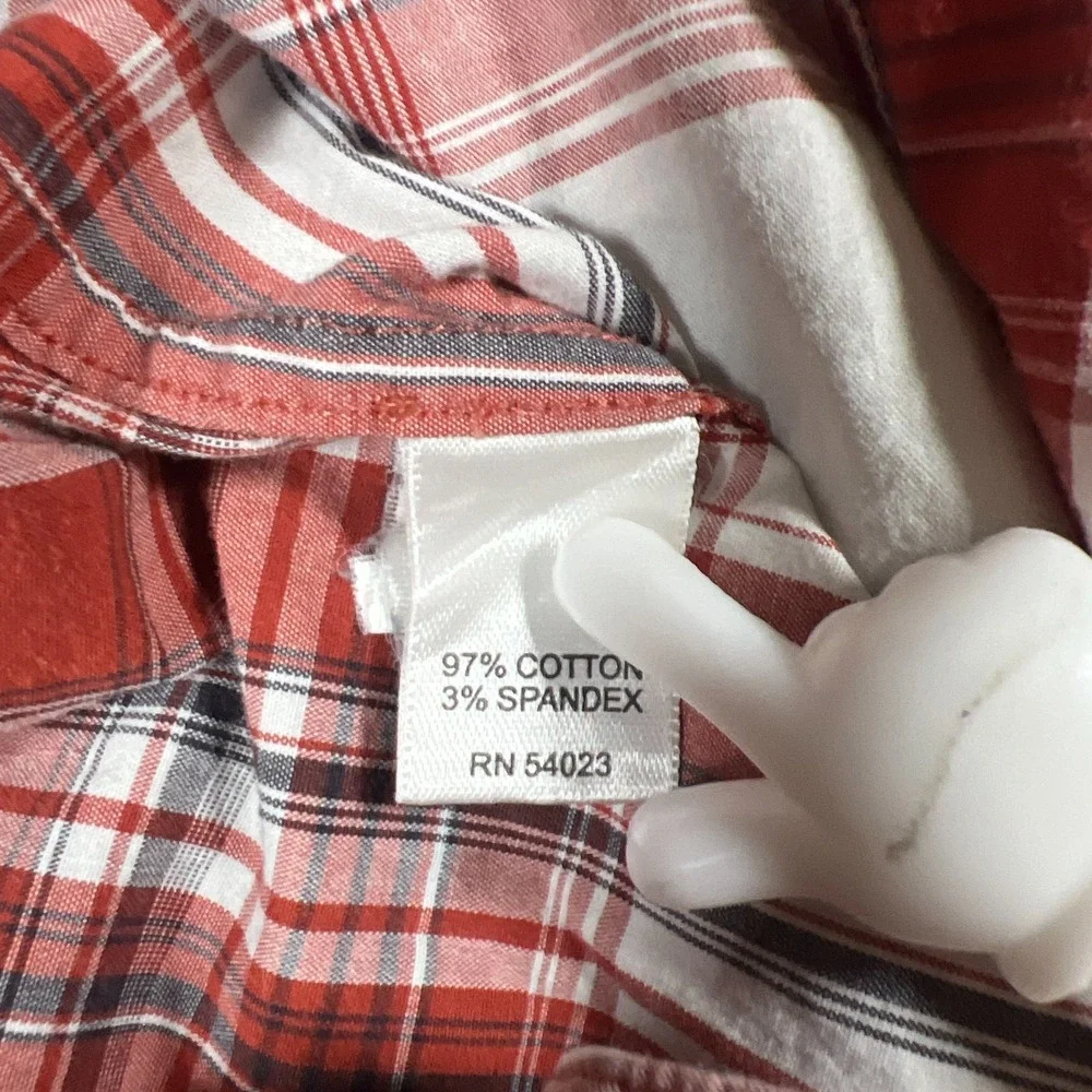 Banana Republic Western Flannel Shirt Mens M Multicolor Plaid Cotton Button Up